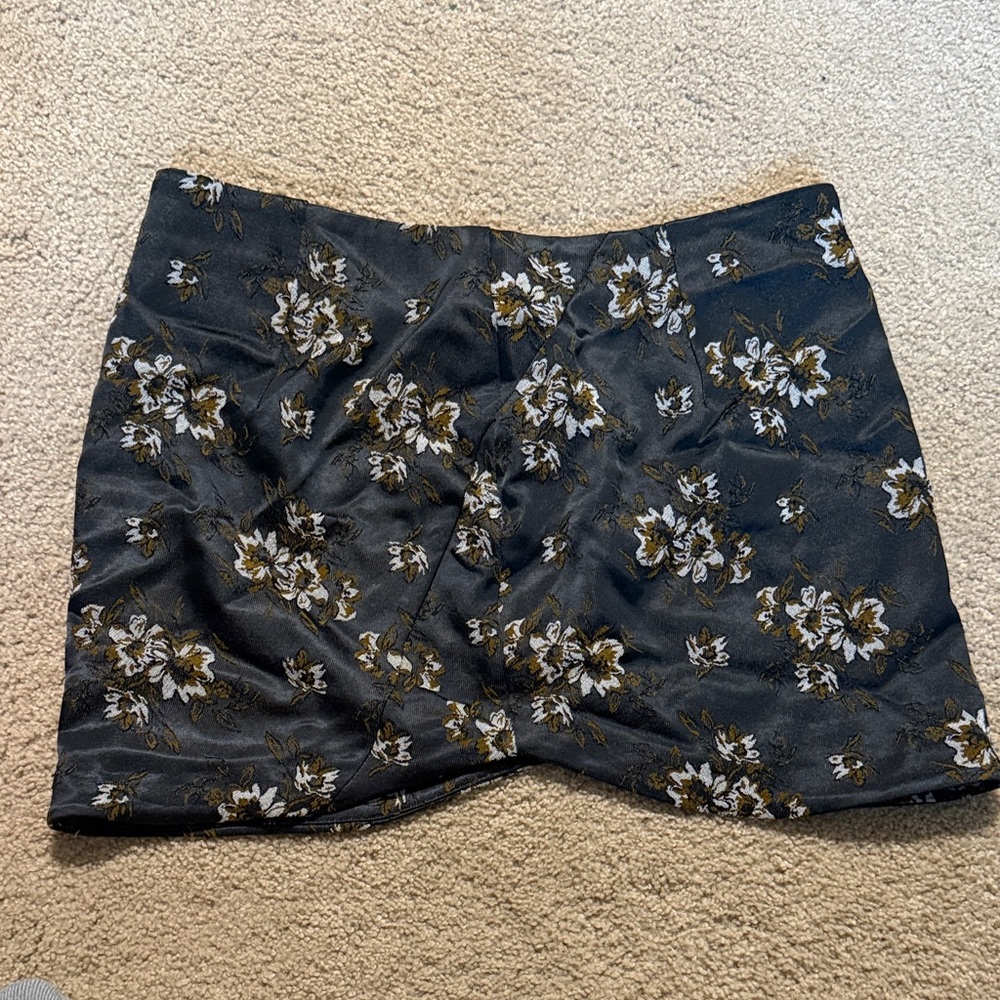 Free People Floral Black and Gold Women's Skirt